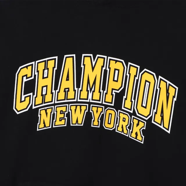 【Champion】官方直營-經典款印花連帽上衣-男(黑色)