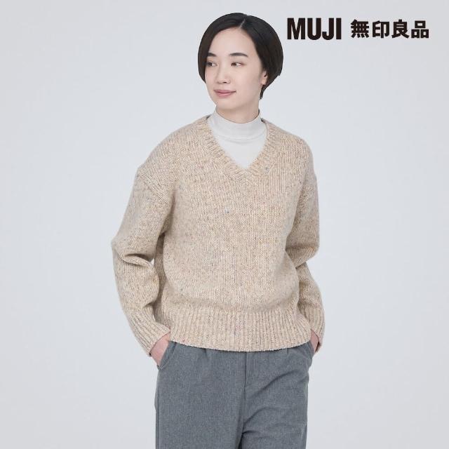 【MUJI 無印良品】女羊毛混氂牛毛混紗V領針織衫(共3色)