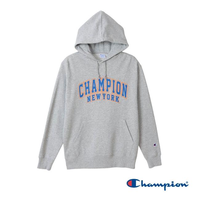【Champion】官方直營-經典款印花連帽上衣-男(灰色)