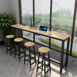 【小不記】簡約胡桃色/適用各種場景/加粗鋼架(吧檯桌 高腳桌 餐桌 酒吧臺 咖啡桌 洽談桌 工作桌)
