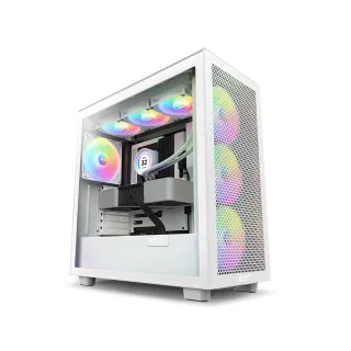 【NZXT 恩傑】H7 FLOW RGB白色水冷WIN11P電競電腦(i9-14900K/Z790/64G D5/2TB/RTX4070TI/850W/RGB水冷)