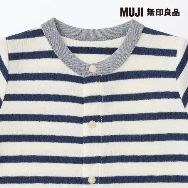 【MUJI 無印良品】新生兒起毛柔滑長袖連身衣(共2色)