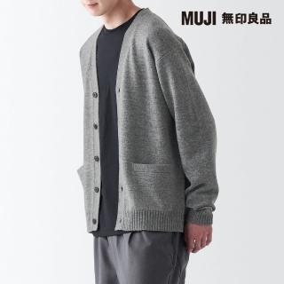 【MUJI 無印良品】男羊毛可水洗中密織V領開襟衫(共6色)