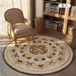 【聚時柚】歐式古典 地板防刮 桌椅地墊100cm圓形(水晶絨印花地毯)