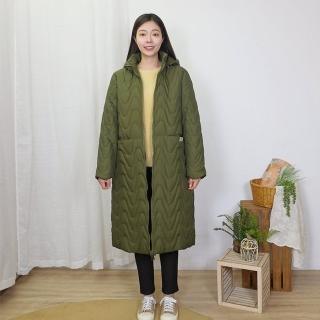 【Hana Mokuba】花木馬日系女裝雙頭拉鏈門襟長版鋪棉連帽外套(連帽外套)