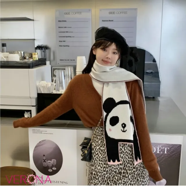 【Verona】韓版趣味可愛動物造型提花針織親子圍巾(大人款)