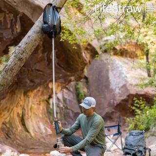 【LifeStraw】Peak 頂峰軟式水袋8L+Purifier濾水器｜深藍(過濾髒水 濾水 淨水 露營 旅遊 野外求生)