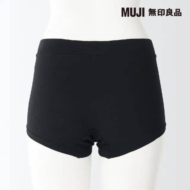 【MUJI 無印良品】女有機棉混彈性天竺拳擊生理內褲(共2色)