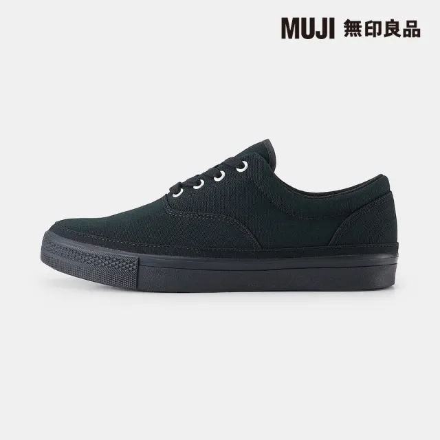 【MUJI 無印良品】撥水加工封閉式鞋襟休閒鞋(黑色)