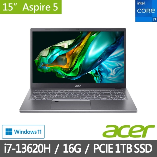Acer 宏碁 特仕版 15.6吋13代筆電(Aspire 5/A515-58M-74M4/i7-13620H/16G/改裝1TB SDD/Win11)