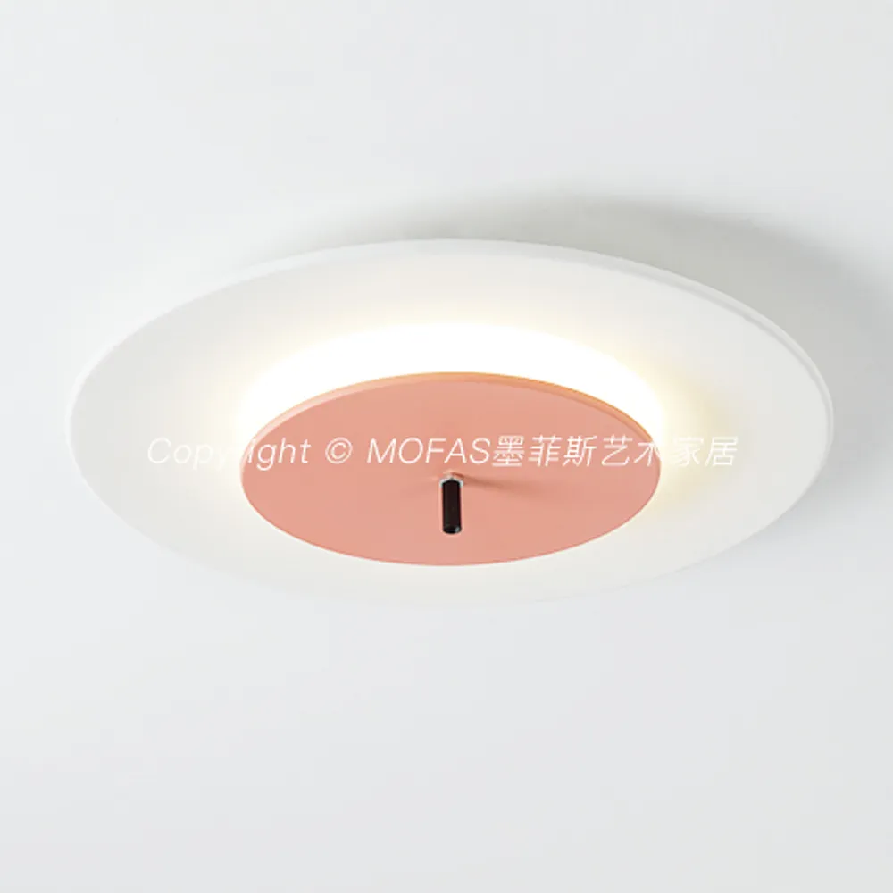 【Taoshop 淘家舖】北歐極簡UFO飛碟吸頂燈現代簡約創意個性圓形兒童房卧室燈0DA132(四色選-暖光)