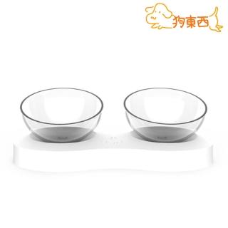 【DOG狗東西】寵物貓狗可調傾斜護頸高架碗 透明雙碗
