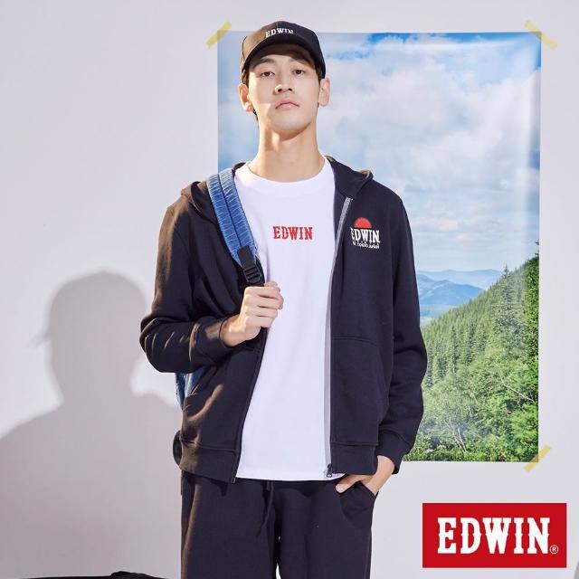 【EDWIN】男裝 寬版立體刺繡LOGO短袖T恤(白色)