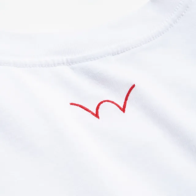 【EDWIN】男裝 寬版立體刺繡LOGO短袖T恤(白色)