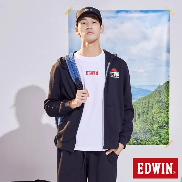 【EDWIN】男裝 寬版立體刺繡LOGO短袖T恤(白色)