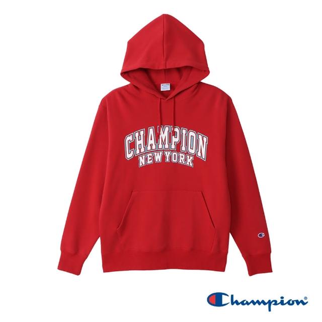 【Champion】官方直營-經典款印花連帽上衣-男(紅色)