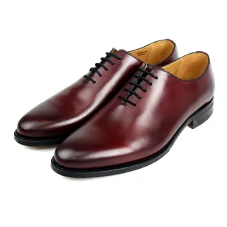 【Berwick】西班牙全素面簡約質感牛津鞋 酒紅色(B5216-BUR)