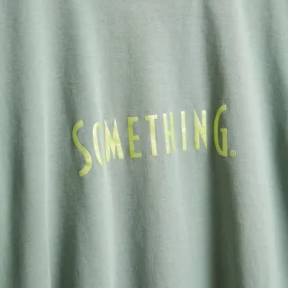 【SOMETHING】女裝 基本LOGO短袖T恤(灰綠色)