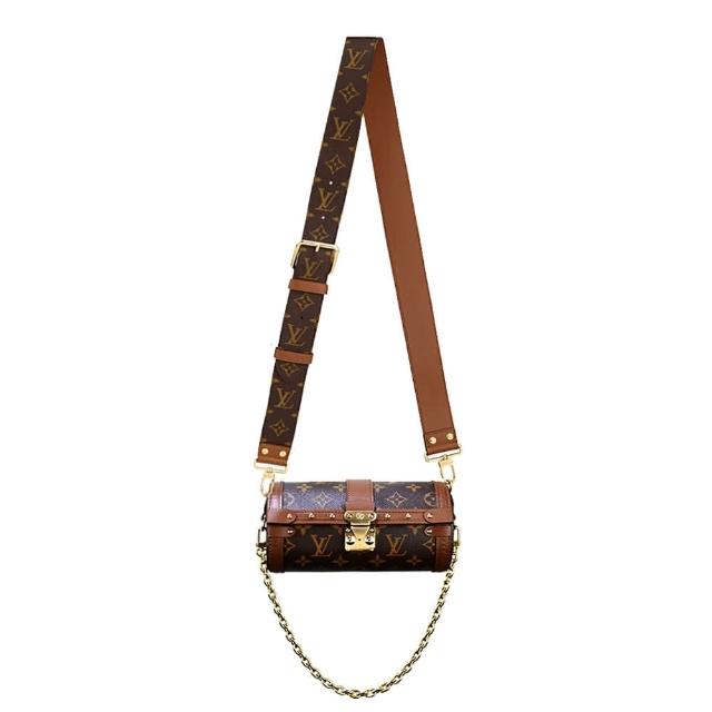 【Louis Vuitton 路易威登】M57835 Papillon Trunk 經典Monogram帆布拼接牛皮壓扣圓筒水桶/兩用包(咖啡)