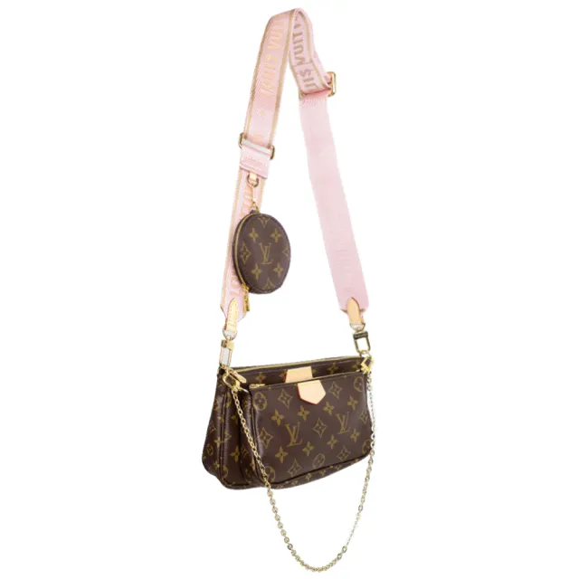 【Louis Vuitton 路易威登】M44840 Multi Pochette Accessoires混合式斜背包(粉棕)