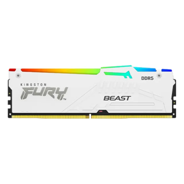 【Kingston 金士頓】FURY Beast RGB DDR5 6000 64GB 32GB x2 PC 記憶體 白 KF560C36BWEAK2-64 *超頻