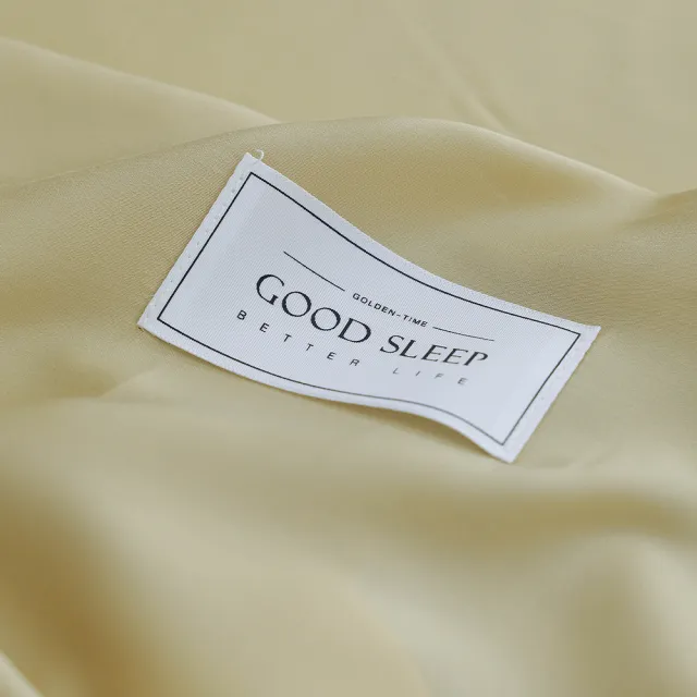 【GOLDEN-TIME】60支100%純淨天絲三件式枕套床包組-秋茶黃(雙人)
