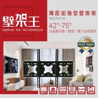 【Ergotech 人因科技】壁架王 42-75吋薄距加強型壁掛架(適用任何廠牌電視)