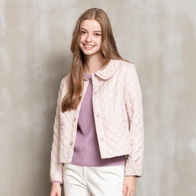 【perng yuh 芃諭名品】暖甜氛圍 翻領 菱格絎縫 鋪棉外套(2023 AW Collection｜2C秋冬系列)