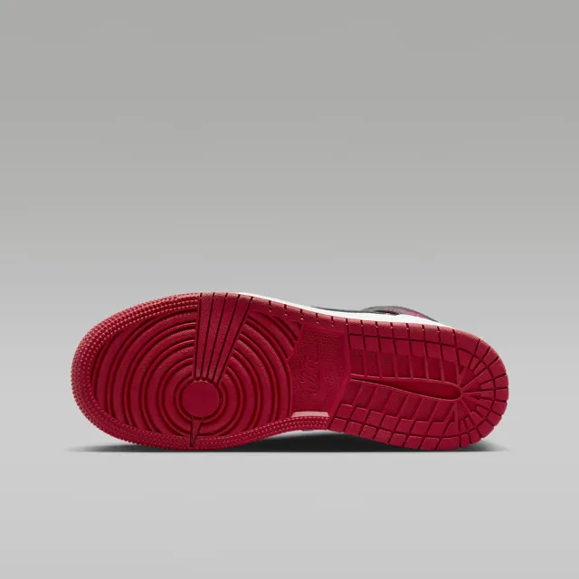 【NIKE 耐吉】休閒 籃球鞋 運動鞋 AIR JORDAN 1 MID GS 男鞋 女鞋 大童 黑白紅(DQ8423106)