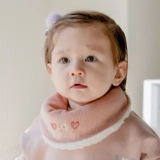 【Happy Prince】韓國製 Christine愛心粉雪絨內裡嬰兒童圍兜(保暖寶寶圍脖圍兜口水巾)