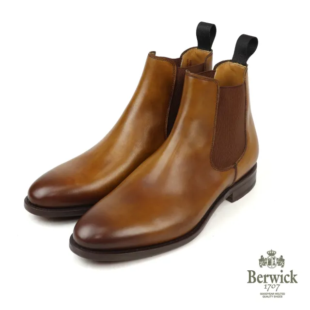 【Berwick】西班牙刷色漸層真皮切爾西短靴 棕色(B303-CUE)