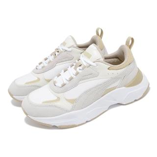 【PUMA】休閒鞋 Cassia Mix 女鞋 白 灰 奶茶 麂皮 厚底 增高 老爹鞋 運動鞋(391959-01)