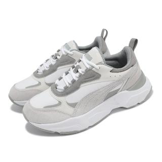 【PUMA】休閒鞋 Cassia Mix 女鞋 白 灰 麂皮 厚底 增高 老爹鞋 運動鞋(391959-02)