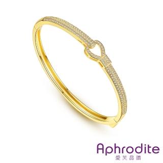 【Aphrodite 愛芙晶鑽】美鑽手鍊 縷空手鍊/微鑲美鑽浪漫縷空愛心造型手環(白金色)