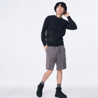 【5th STREET】中性 短褲 工裝短褲 輕量 口袋 綁帶 灰色(921027)