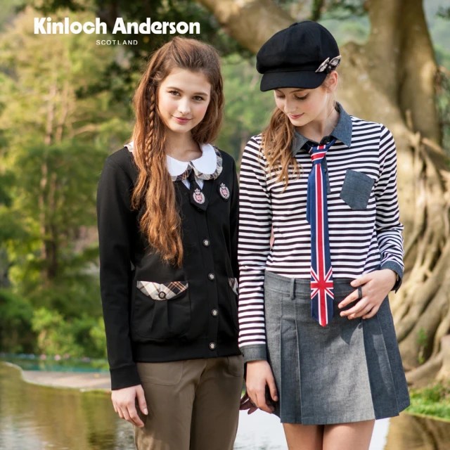 Kinloch Anderson 立領條紋下擺抽褶洋裝連身裙 金安德森女裝(KA0577005)