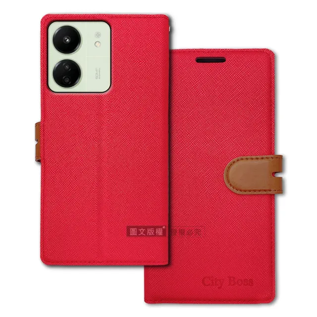 【CITY都會風】紅米Redmi 13C/POCO C65 共用 插卡立架磁力手機皮套 有吊飾孔