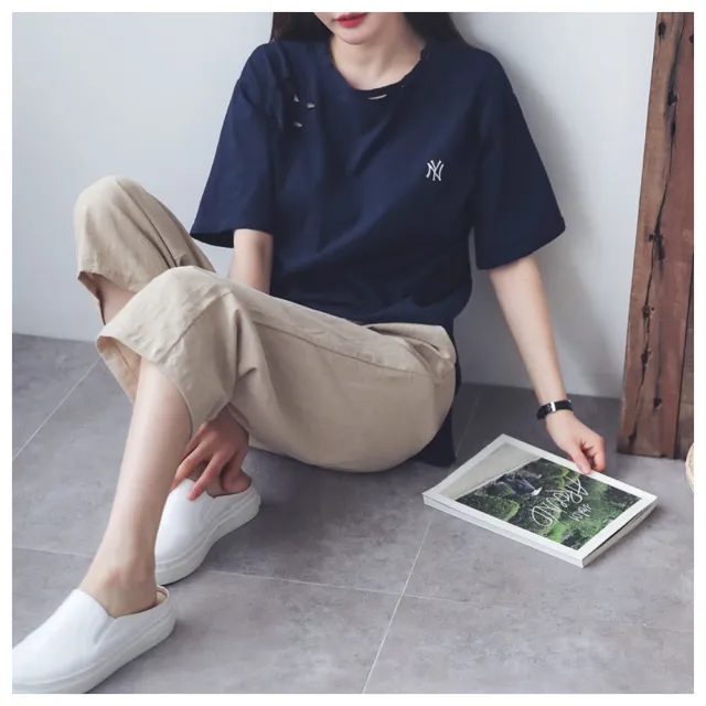 【ASister 小姊姊】*出清品*現貨在庫★休閒褲 寬鬆休閒棉麻款百搭高腰九分直筒闊腿褲/休閒褲(3色 S-3XL)