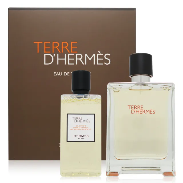 【Hermes 愛馬仕】大地淡香水 EDT 禮盒-淡香水100ml+沐浴露80ml(平行輸入)