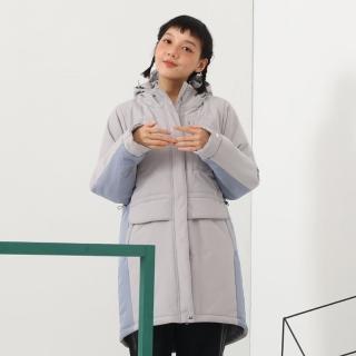 【MOSS CLUB】防水腹膜羽絨棉連帽機能型長袖外套(灰 淺灰/魅力商品)