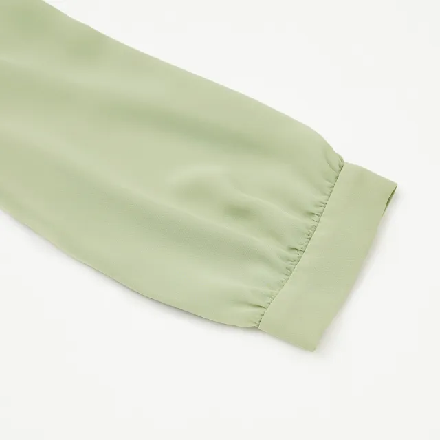【ILEY 伊蕾】大荷葉領雪紡上衣(淺綠色；M-XL；1233081110)