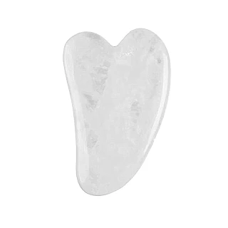 【FRAN法蘭植萃】天然心型白水晶刮痧板(身體臉部適用)