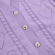 【ILEY 伊蕾】愛心勾花混羊毛針織假兩件上衣(紫色；M-2L；1234345402)