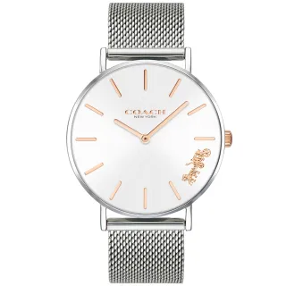 【COACH】官方授權經銷商 經典馬車米蘭帶女錶-36mm/銀 生日 禮物(14503124)