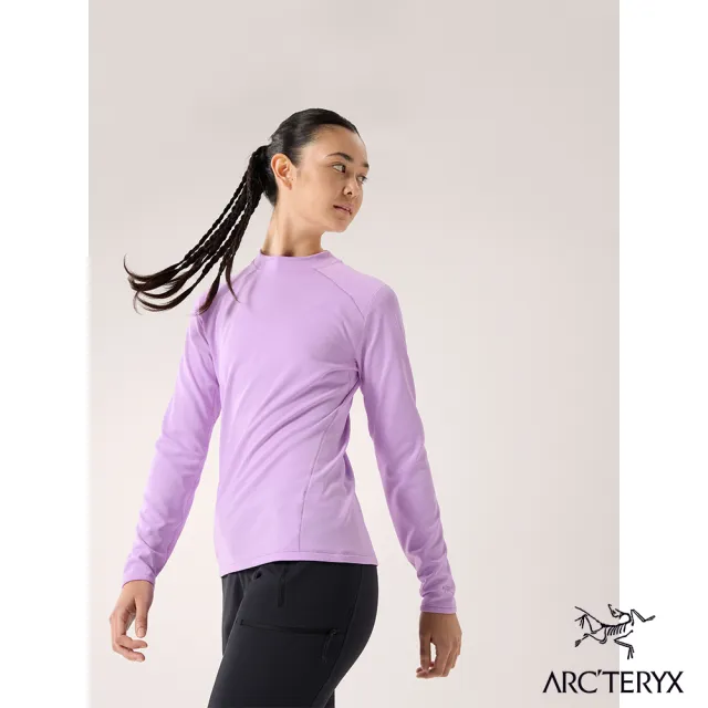 【Arcteryx 始祖鳥官方直營】女 Motus 長袖圓領衫(波光紫)