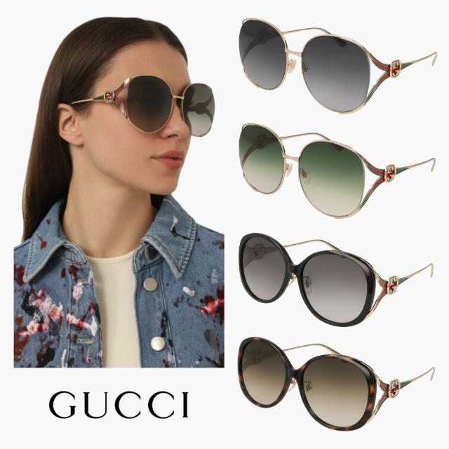 【GUCCI 古馳】經典LOGO大框暢銷太陽眼鏡(GG0225S、GG0226SK 多款任選)