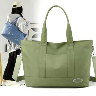 【Abigail】韓系大容量斜背包側肩包手提包防水包托特包購物包6916(綠色)