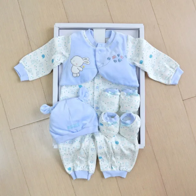 【GMP BABY】舒適純棉大象彌月禮盒 藍色(ZAA-W3-029-B)