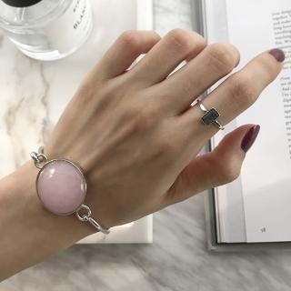 【MoonDy】包包 純銀手環 粉晶手鐲 手鐲 環玉手鍊 粉晶手鍊 水晶手鍊 奧地利水晶 首飾 禮物 玉髓手鐲