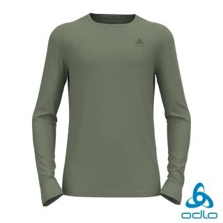 【ODLO】男 MERINO 200羊毛 圓領上衣 軍綠漆(美麗諾羊毛 抗臭衣 透氣衣 保暖 防寒)